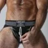 Jockstrap LEATHERETTE ZIPPED Noir-Bleu