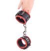 Menottes en cuir pour poignets Noir-Rouge Menottes en cuir pour poignets Noir-Rouge