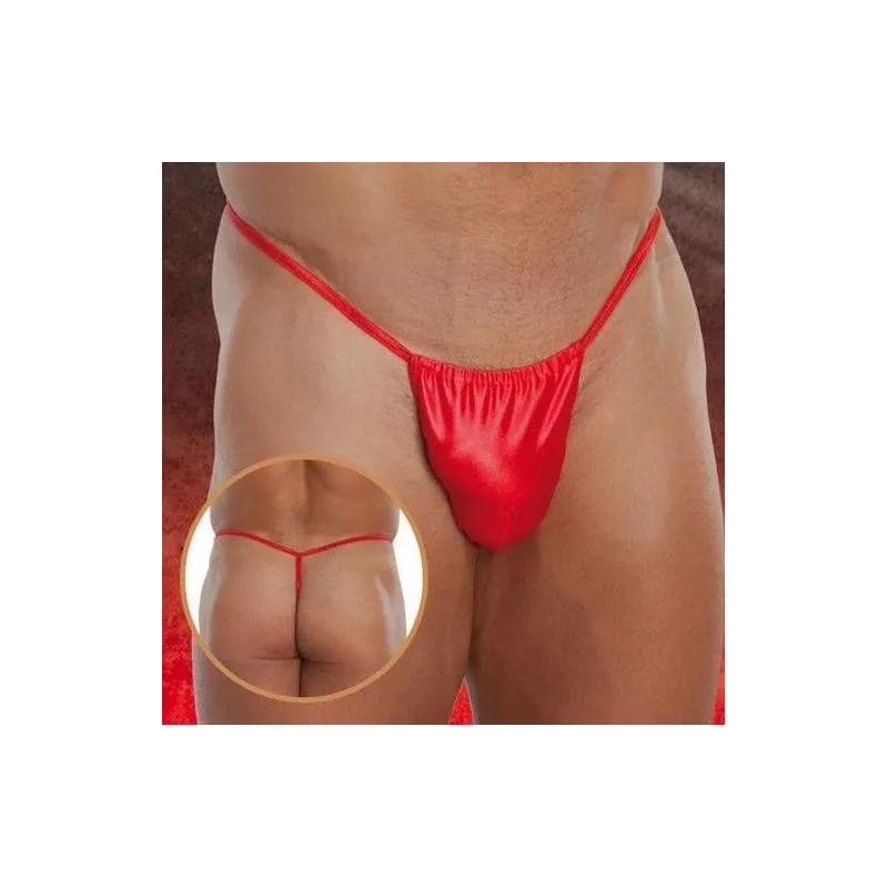 String Homme VINYLE Rouge pas cher