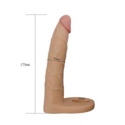 Double gode Cockring - 15.5 x 2.9 cm Flesh