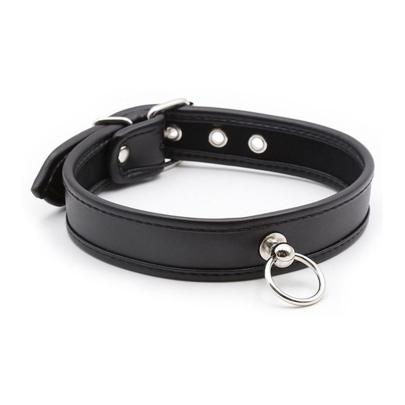 Collier O Ring Simili Noir Collier O Ring Simili Noir