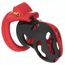 Cage de chasteté Dinoz 6.5 x 3cm Noir-Rouge pas cher