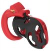 Cage de chasteté Dinoz 6.5 x 3cm Noir-Rouge Cage de chasteté Dinoz 6.5 x 3cm Noir-Rouge