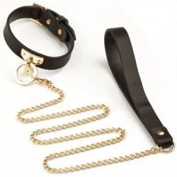 Collier et Laisse Sclave Noirs pas cher