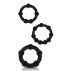 Lot de 3 mini cockrings souples Beaded Set Noirs Lot de 3 mini cockrings souples Beaded Set Noirs