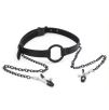 Bâillon-Anneau et Pince-Tétons Gag Nip Noir Bâillon-Anneau et Pince-Tétons Gag Nip Noir
