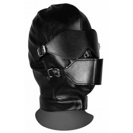 Cagoule avec Masque et Bâillon Blind Mask Gag Noire pas cher