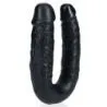 Double Gode U Shape 12 x 3cm Noir pas cher