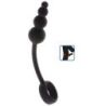 Cockring Plug anal Beads Ring 8.5 x 3.5 cm Noir