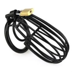 Cage de chasteté SAMOURAI 11 x 5.5 cm Noire - Diam√®tre : 40 mm pas cher