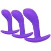 Kit de 3 Mini Plugs Prostatiques Silicone 11 x 3.5 cm Violet pas cher