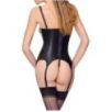 Guêpière et String VINYL BASQUE CROSS Noire Guêpière et String VINYL BASQUE CROSS Noire