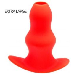 Plug Tunnel Stretch Rouge Extra large 16 x 7.5cm pas cher