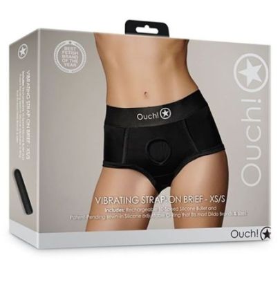 Culotte vibrante Strap-On Brief Noire