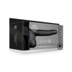 Gode Ceinture avec testicules Noir 17.5x4.4cm pas cher sur la boutique du poppers