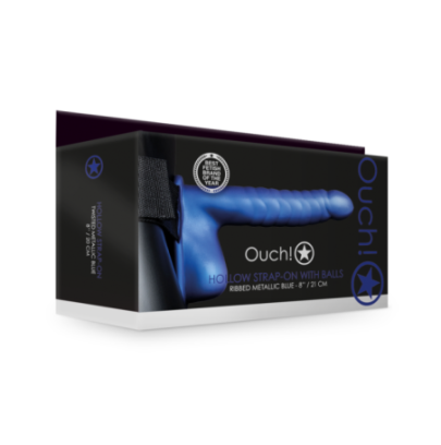 Gode Ceinture avec testicules Bleu 17.5x4.4cm pas cher sur la boutique du poppers