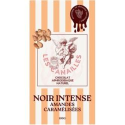 Tablette Chocolat Composees - Base Chocholat Noir Intense / Amandes Caramelises - 100G