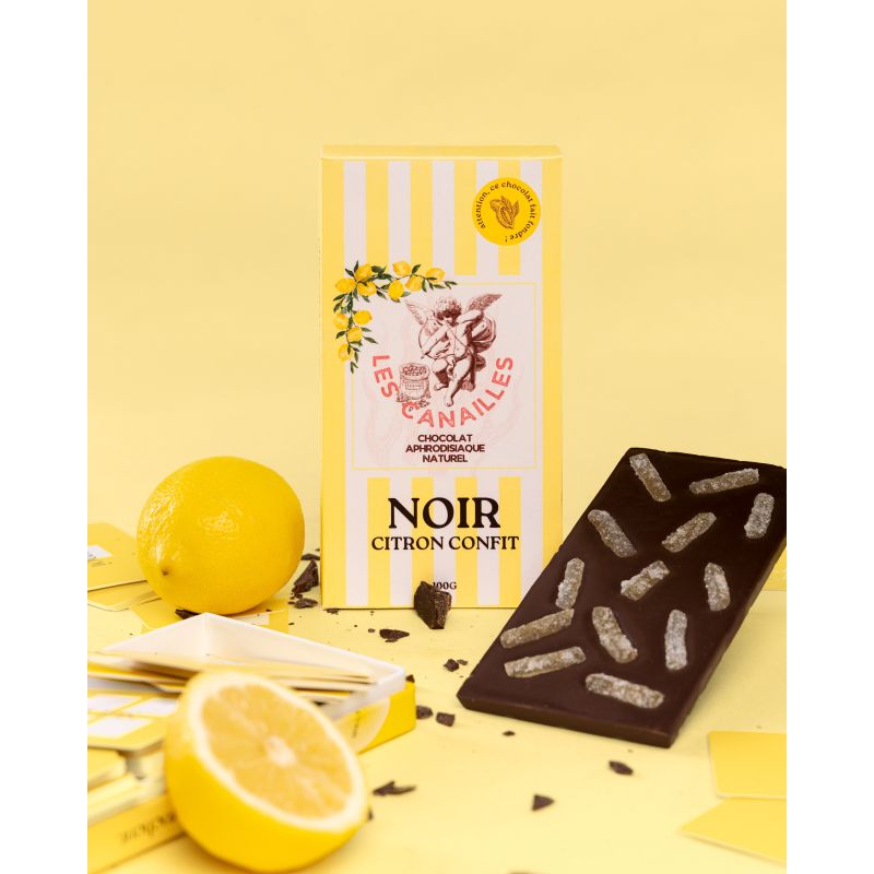 Tablette Chocolat Composees - Base Chocholat Noir / Citron Confit - 100G Tablette Chocolat Composees - Base Chocholat Noir / Citron Confit - 100G