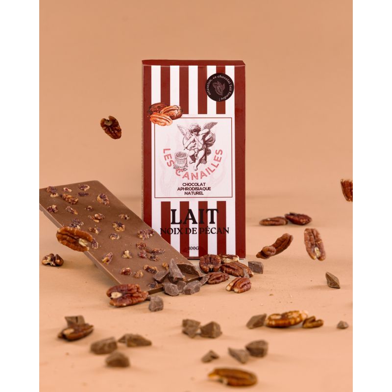 Tablette Chocolat Composees - Base Chocholat Lait / Noix De Pecan - 100G Tablette Chocolat Composees - Base Chocholat Lait / Noix De Pecan - 100G
