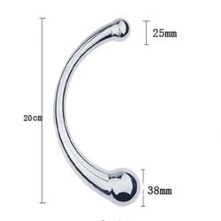 Godemichet de Massage à Double tête en acier inoxydable 20x3.8cm