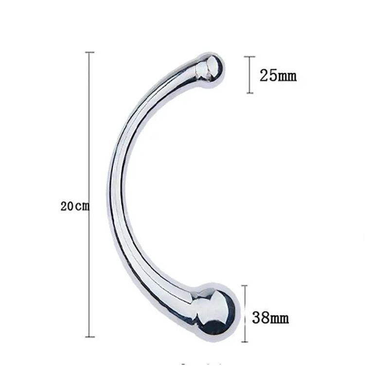 Godemichet de Massage à Double tête en acier inoxydable 20x3.8cm