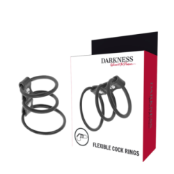 DARKNESS - ENSEMBLE DE 3 ANNEAUX PÉNIS FLEXIBLES pas cher