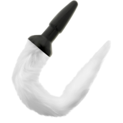 Plug anal en silione avec queue blanche Darkness