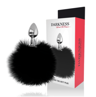 DARKNESS - BOUCHON EXTRA ANAL AVEC QUEUE NOIR 7 CM pas cher