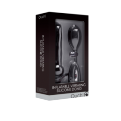 Dildo Silicone Gonflable et Vibrant- Black