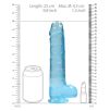 Gode Crystal Clear 19 x 4.5cm Bleu