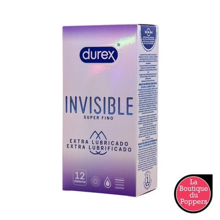 Préservatifs fins lubrifiés Invisible Durex x12 pas cher