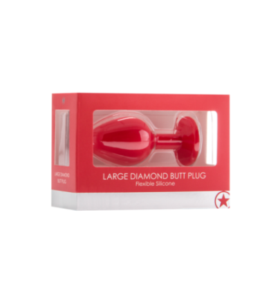 Plug Diamond Large – 7 x 3.5 cm Rouge pas cher