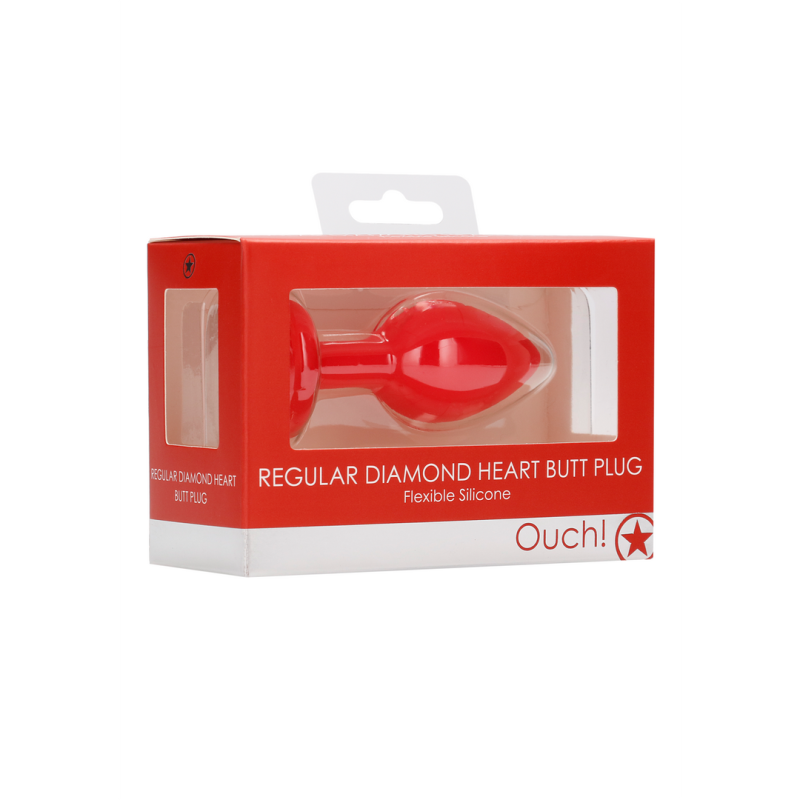 Plug Bijou Anal Silicone Heart Rouge 6 x 2.8 cm