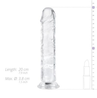 Godemichet en gel sans testicules - 20x3.8 cm Transparent