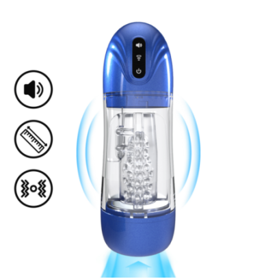 Masturbateur Sonicpull Vibrations et Succion Bleu pas cher