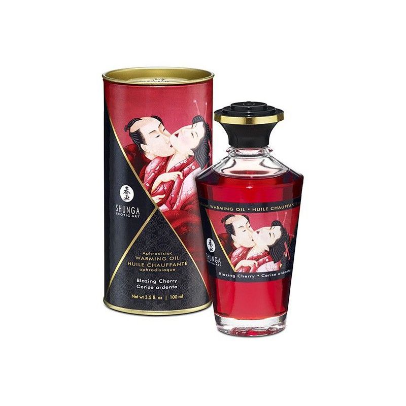 Huile de massage Chauffante Aphrodisiaque - CERISE Ardente 100 mL