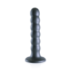 Dildo en silicone avec perles pour le point G - 12.8x2.5cm - Gunmetal