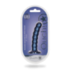 Dildo en silicone G-spot perlé - 12.8x2.5cm - Bleu métallique