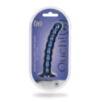 Dildo en silicone à perles pour le point G - 16.4x2.5cm - Bleu métallisé