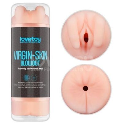 Masturbateur 2 entrées vagin-anus Virgin-skin blowout Bleu pas cher