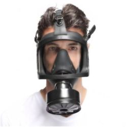 Masque à gaz BDSM FULL VISU Noir pas cher