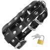 Cage de chasteté en cuir avec serrure Darkness
