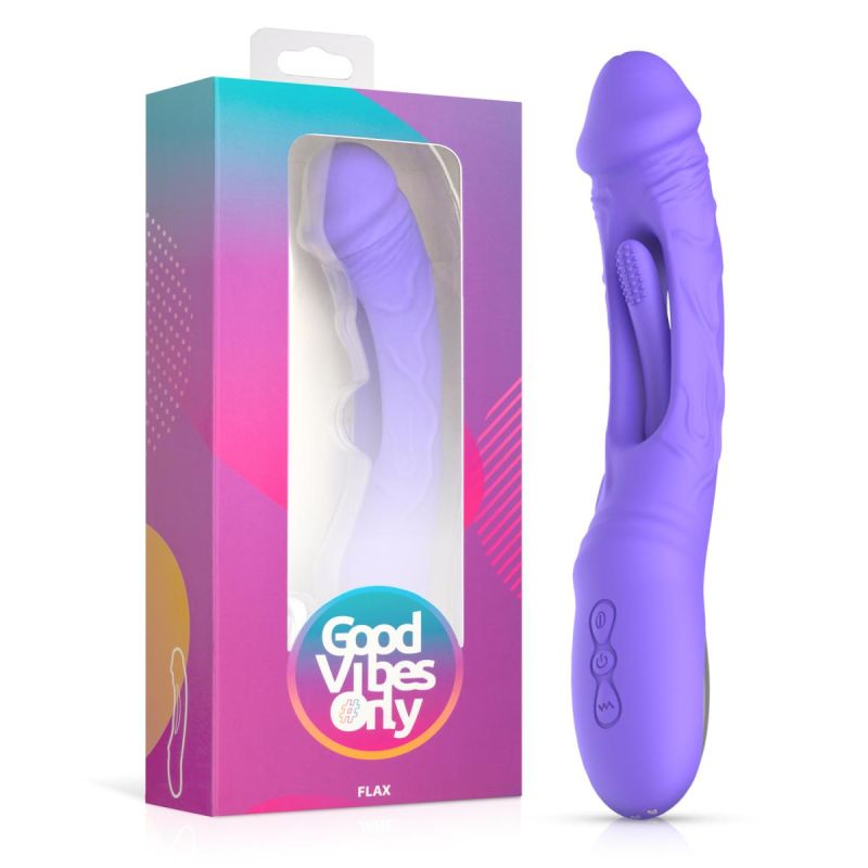 Godemiché vibrant avec stimulateur du point G Flax - Good Vibes Only