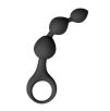 Gode Anal à Boules en Silicone Noir 15,5 cm