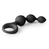 Gode Anal à Boules en Silicone Noir 15,5 cm