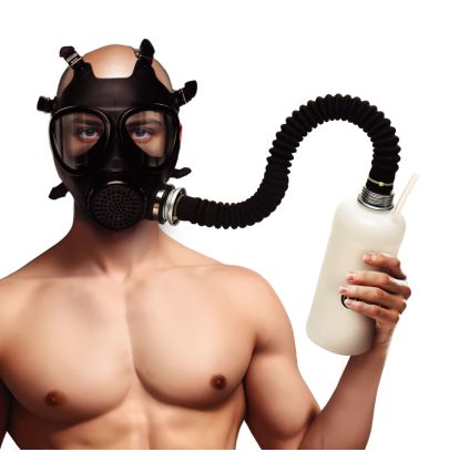 Masque d'Inhalation avec Support pour Flacon Noir et Blanc – XR Brands pas cher