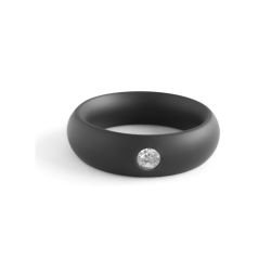 Cockring en métal Donut Strass Noir - Diamètre 52mm pas cher