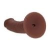 Gode Réaliste Vibrant Courbé Double Densité avec Ventouse – 15,5 cm – Marron
