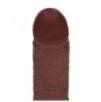 Gode Réaliste Vibrant Courbé Double Densité avec Ventouse – 15,5 cm – Marron