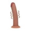 Gode Réaliste Vibrant Courbé Double Densité avec Ventouse – 20,3 cm – Beige